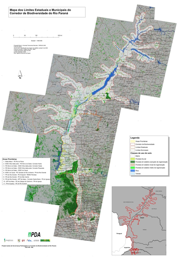 Figura 1 - Corredor de Biodiversidade do Rio Paraná.